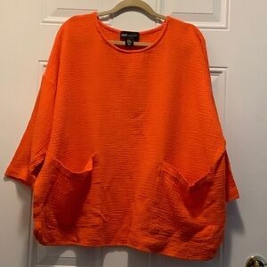 JNY Jones New York| Cotton Gauzy Orange Tunic Women’s 3X Casual Summer Vacay Box